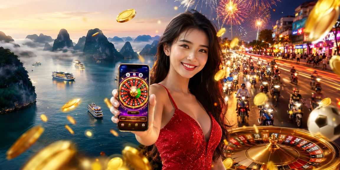 Ánh đèn neon lung linh tại Hạ Long Bay – không khí giải trí casino và cược trực tuyến về đêm