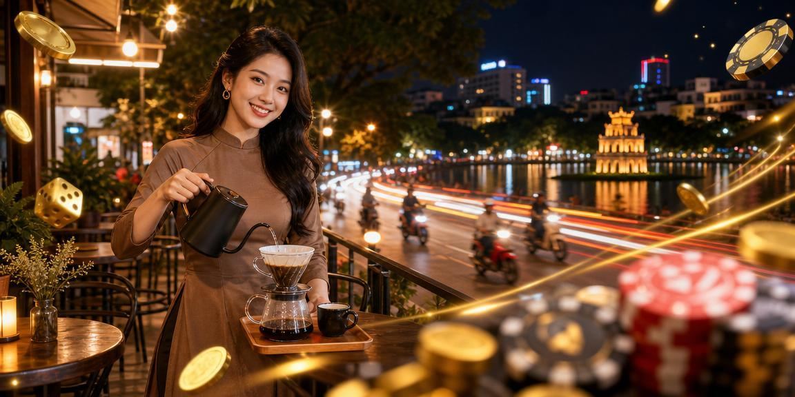 Người dùng Hà Nội kiểm tra bonus cashback cược thể thao trong quán cà phê buổi sáng
